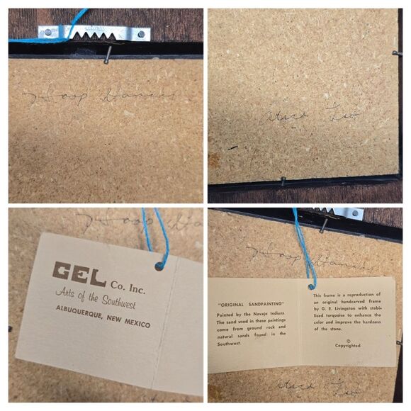 Vintage Native American Navajo Sand Painting HOOP DANCER Wall Plaque Folk Art - Picture 7 of 9